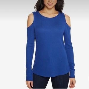 Victoria’s Secret royal blue cut out long sleeve workout top, size x-small.
